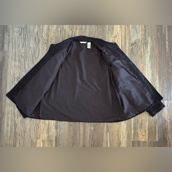 VTG Laura Ashley Black Embroidered Beaded Floral Button Front Jacket Blazer Lg - Picture 3 of 10